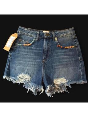 French connection Blue denim shorts size 6 US NWT